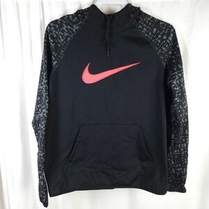 Nike Dri‑FIT Black Gray Camo Sleeve Pullover Hoodie Womens Medium